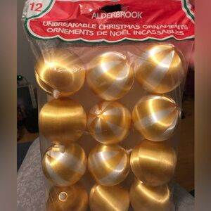 Vintage Alderbrook Set of 12 Unbreakable Christmas Ornaments 2”